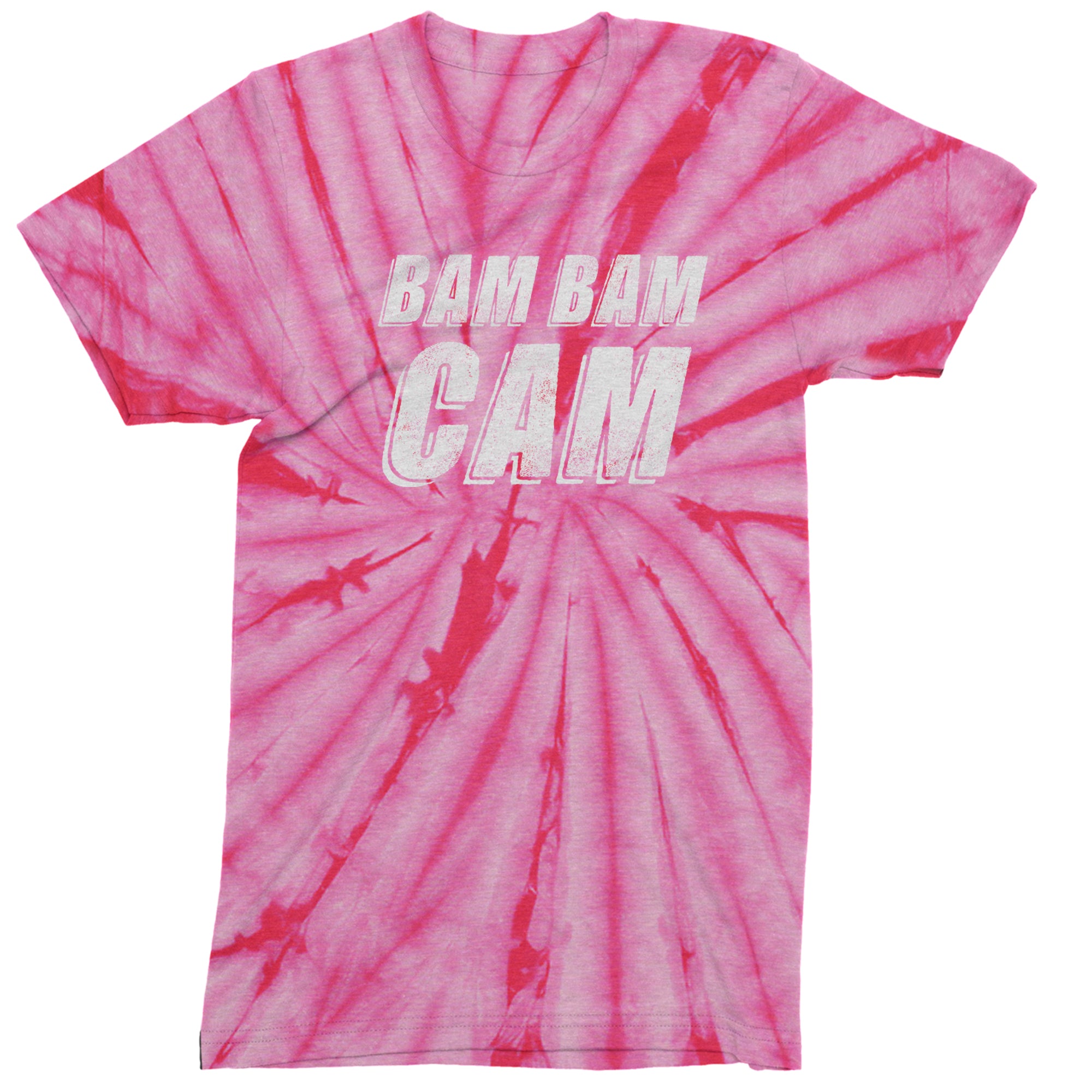 Bam Bam Cam Mens T-shirt Tie-Dye Spider Pink