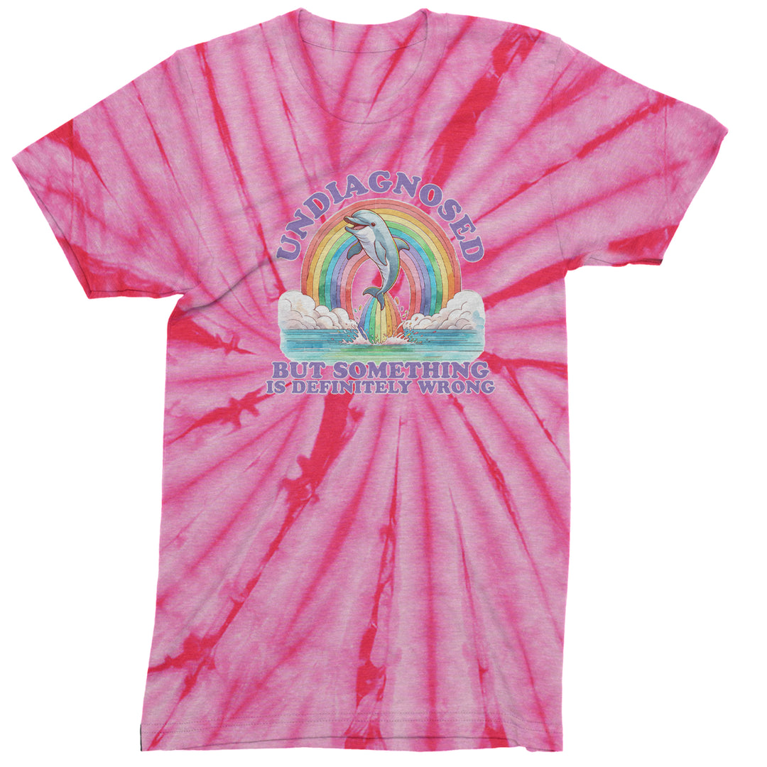 Undiagnosed But Something Is Definitely Wrong Men's T-shirt Tie-Dye Spider Pink