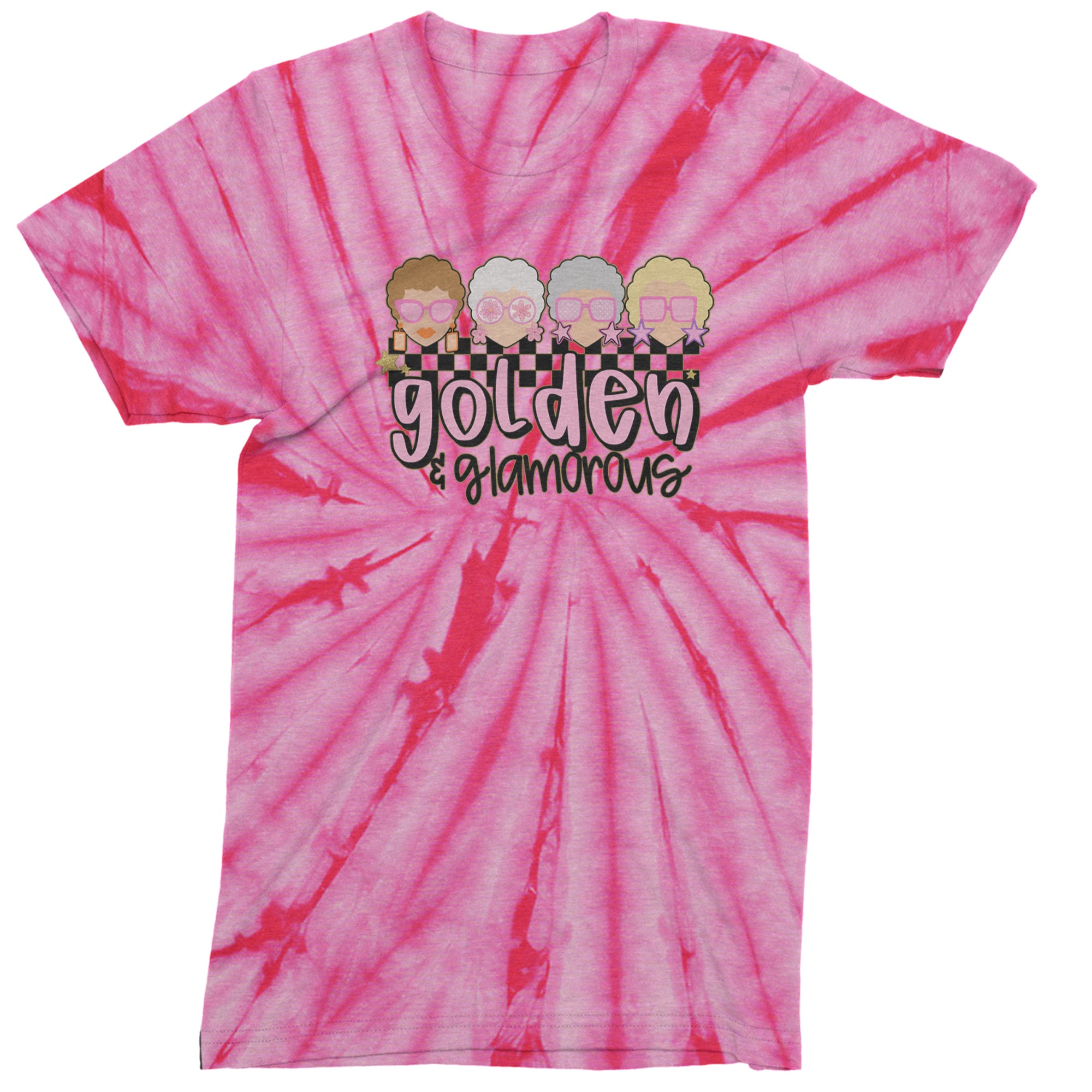 Golden And Glamorous Golden Girls Men's T-shirt Tie-Dye Spider Pink