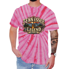 Tennessee Legend Country Music Dolly Mens T-shirt Tie-Dye Spider Pink