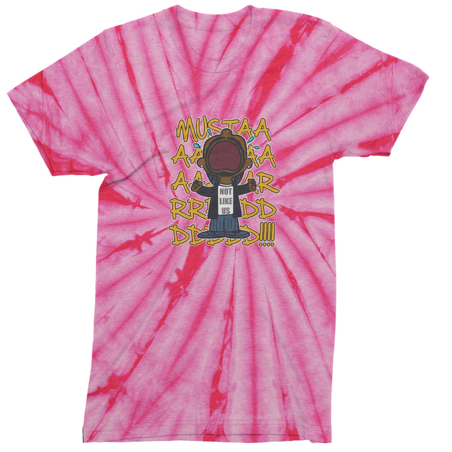 MUSTARD! Not Like Us Tv Off Men's T-shirt Tie-Dye Spider Pink