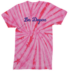 Los Doyers LA Baseball Men's T-shirt Tie-Dye Spider Pink
