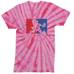 Batter Up Philly Baseball Phan Mens T-shirt Tie-Dye Spider Pink
