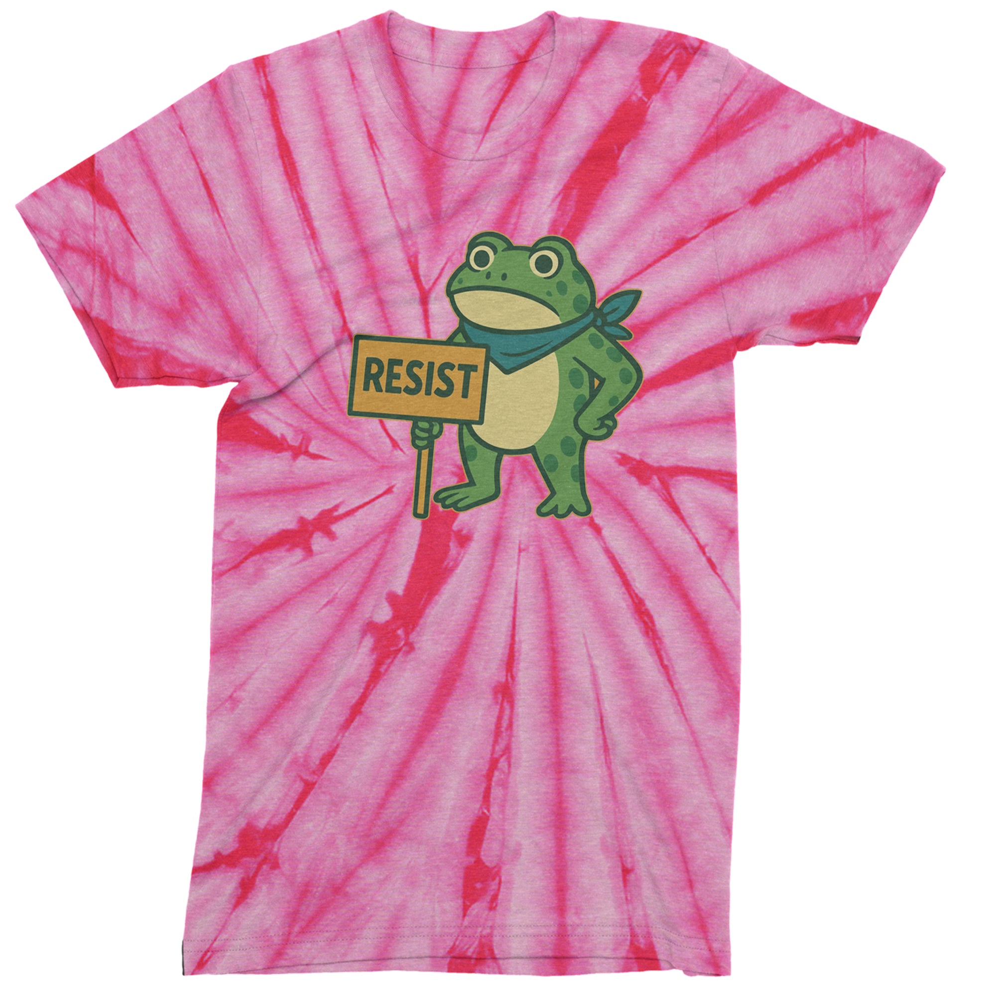 Sign Resist Meme Frog Protest Mens T-shirt Tie-Dye Spider Pink