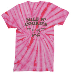 Milf And Cookies Mens T-shirt Tie-Dye Spider Pink