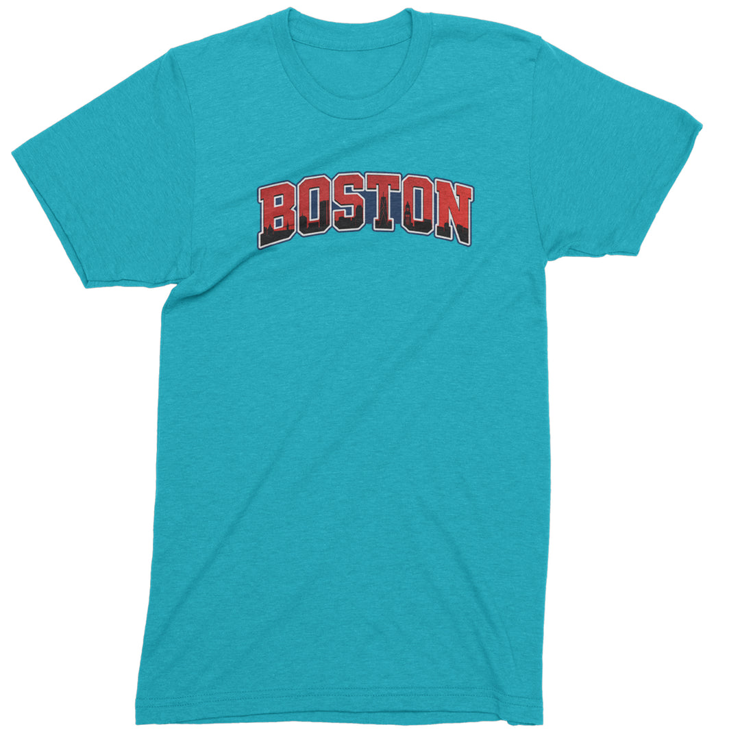 Boston City Pride Skyline Mens T-shirt Teal