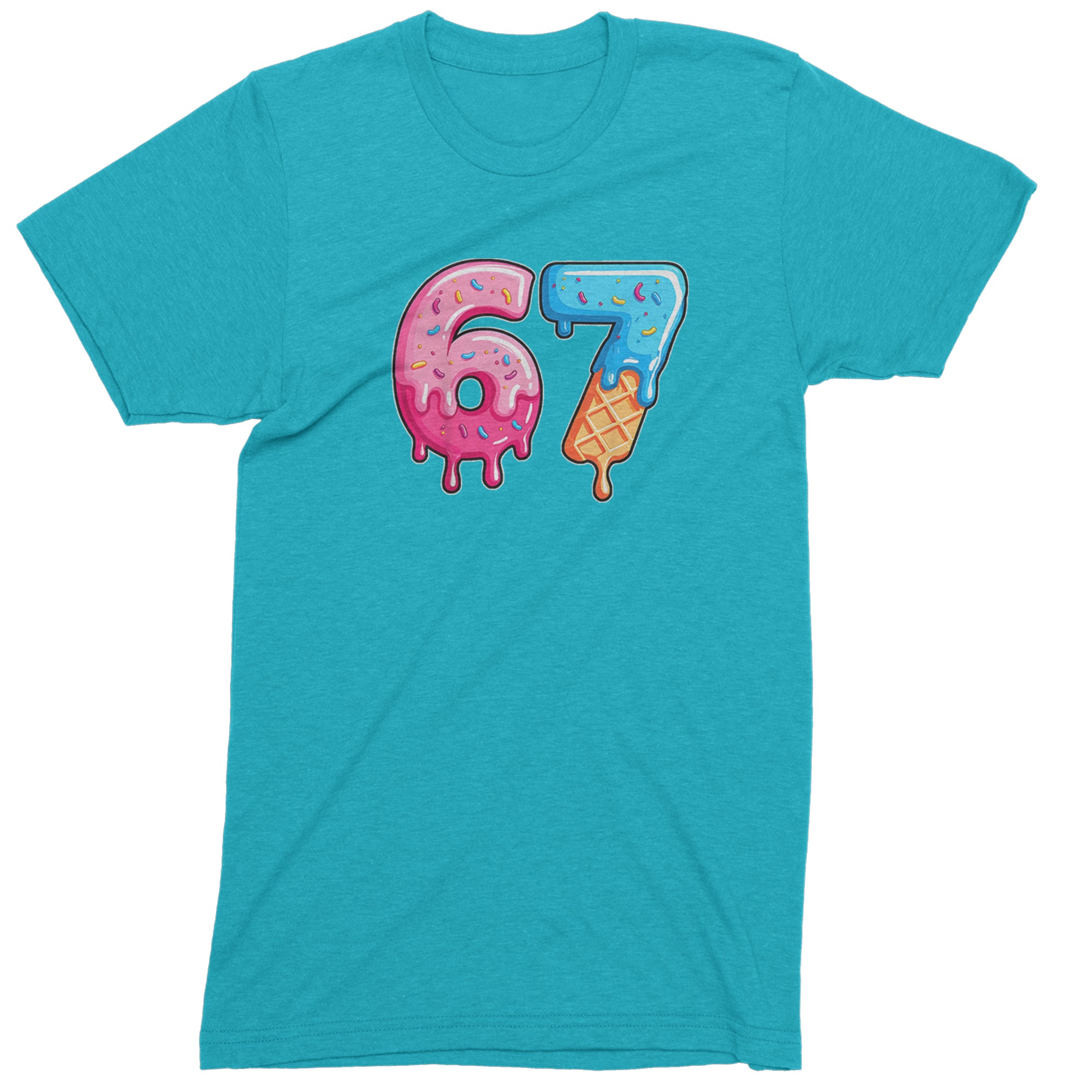 67 Dripping Ice Cream Donut Melt Mens T-shirt Teal