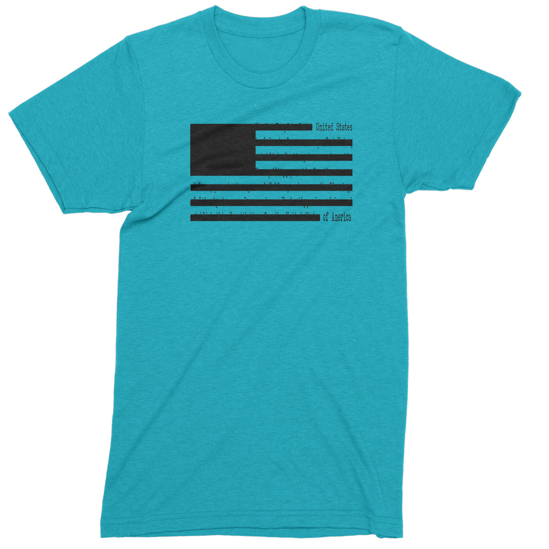 Redacted American Flag Mens T-shirt Teal