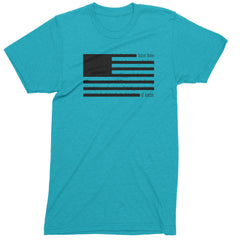 Redacted American Flag Mens T-shirt Teal