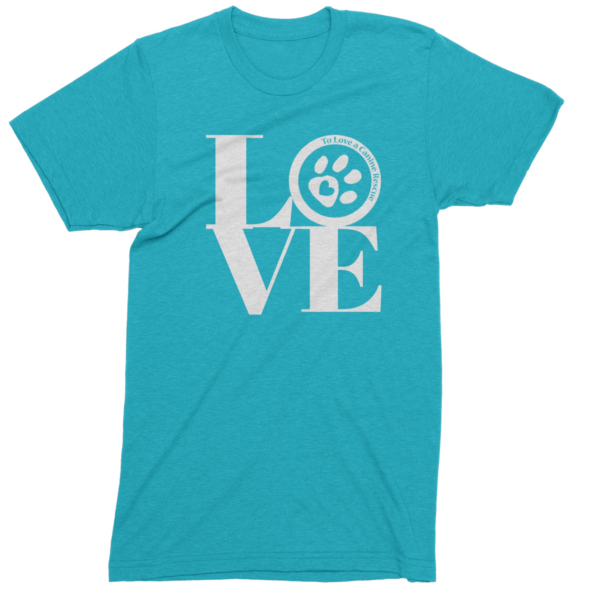 TLC LOVE Dog Rescue Mens T-shirt Teal