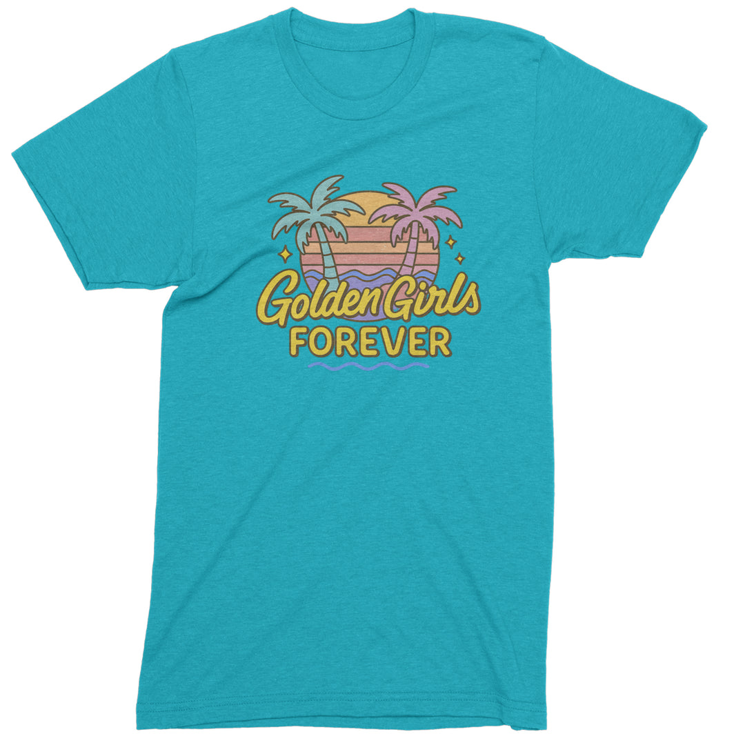 Golden Girls Forever Retro Sunset Mens T-shirt Teal
