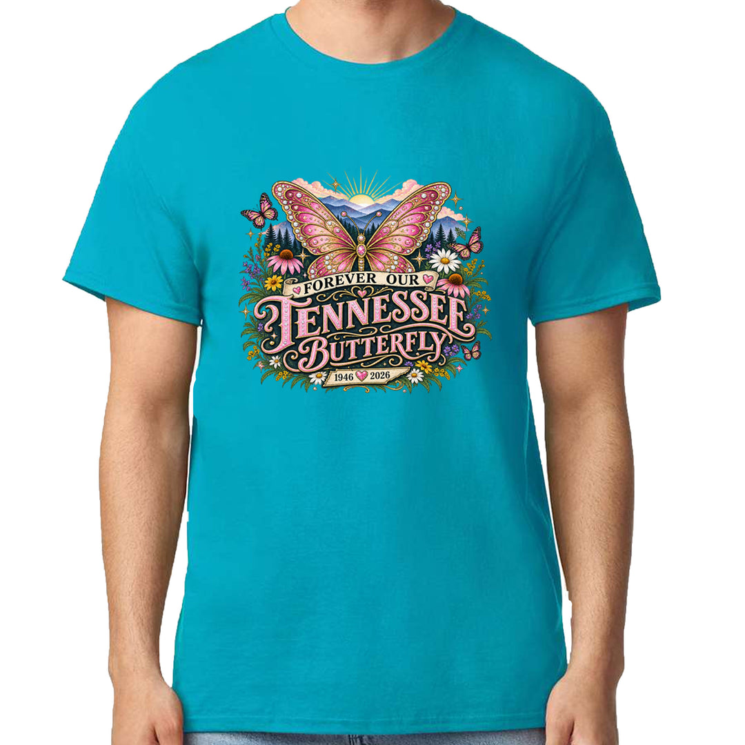 Forever Our Tennessee Butterfly Dolly Mens T-shirt Teal