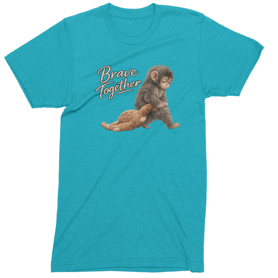 Punch Brave Together Stuffed Animal Mens T-shirt Teal