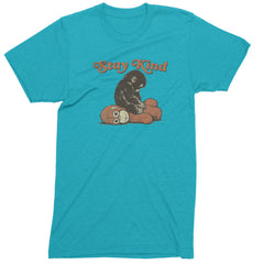 Punch Stay Kind Macaque Mens T-shirt Teal