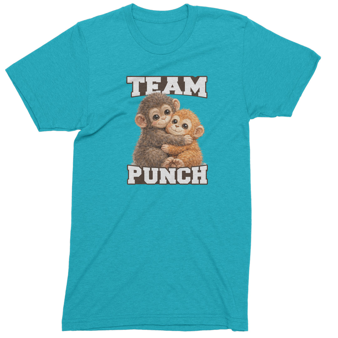 Team Punch Panchi-kun Monkey Mens T-shirt Teal