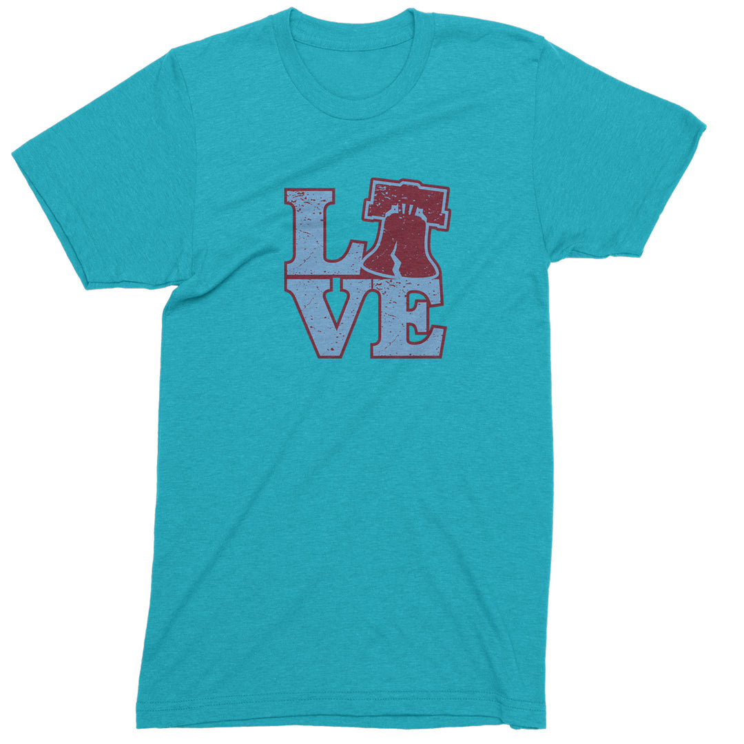 Love Philly Liberty Bell Mens T-shirt Teal