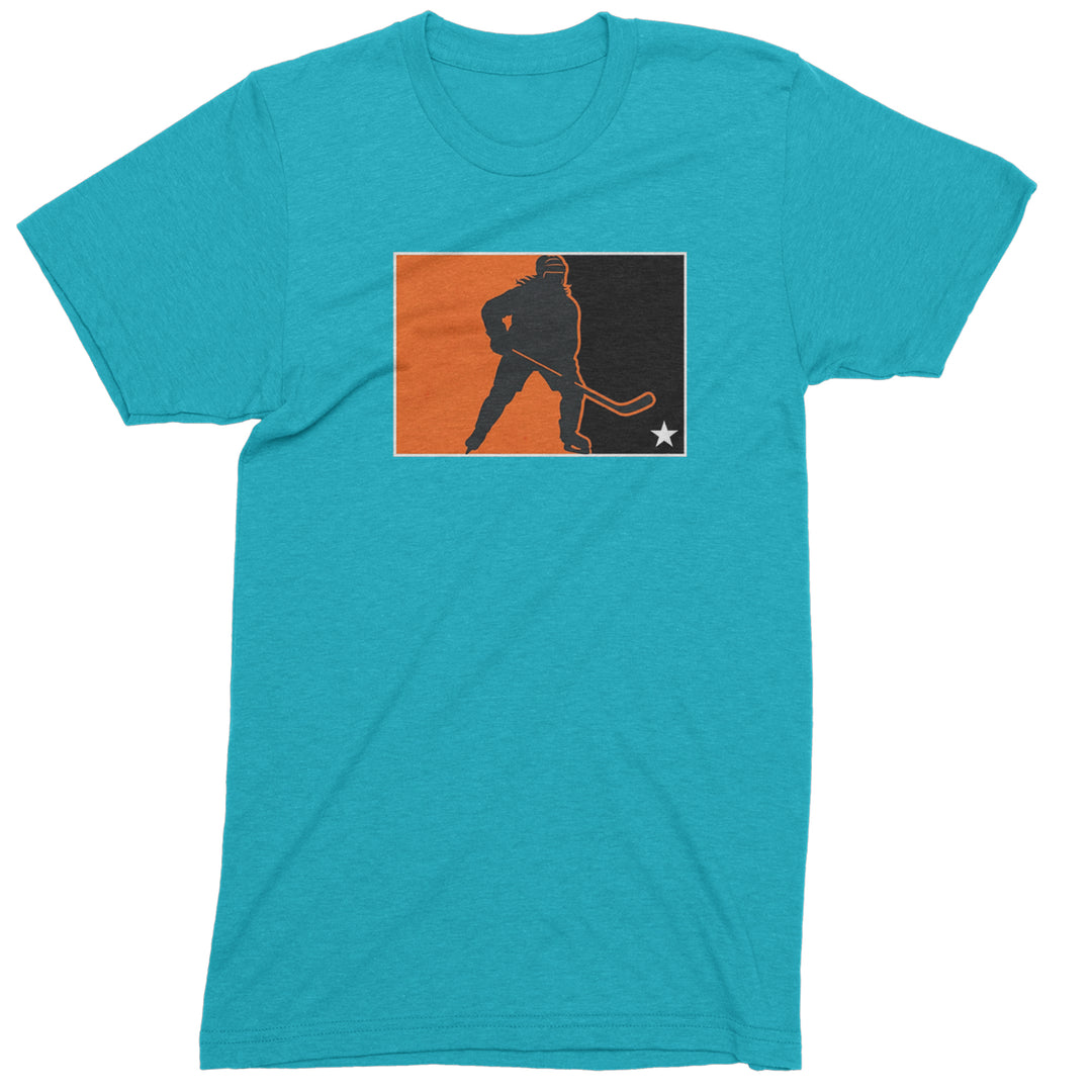 Hockey Enforcer Retro Vintage Mens T-shirt Teal