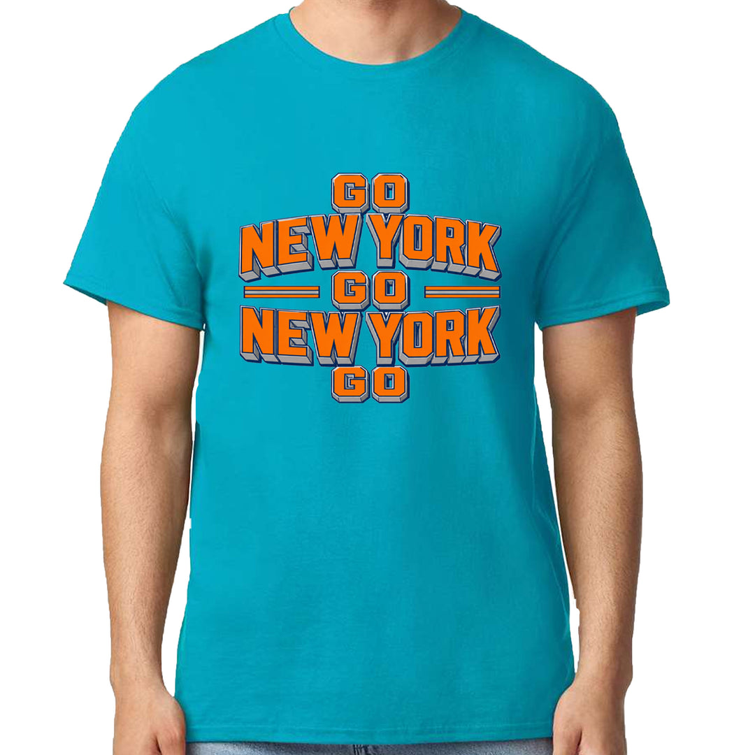 Go New York Go Basketball Mens T-shirt Teal