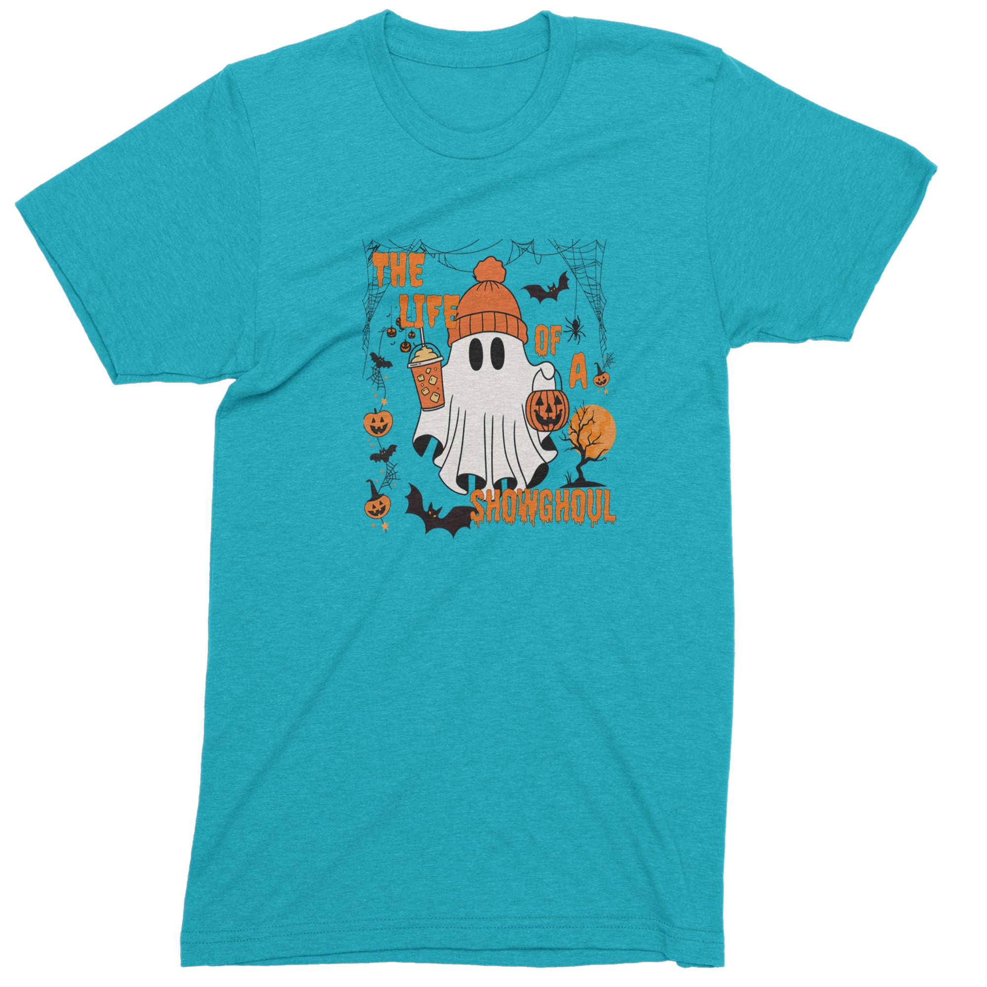 Life of a Showghoul Halloween Showgirl Vibes Mens T-shirt Teal