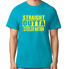 Straight Outta Steeler Nation Football  Mens T-shirt Teal