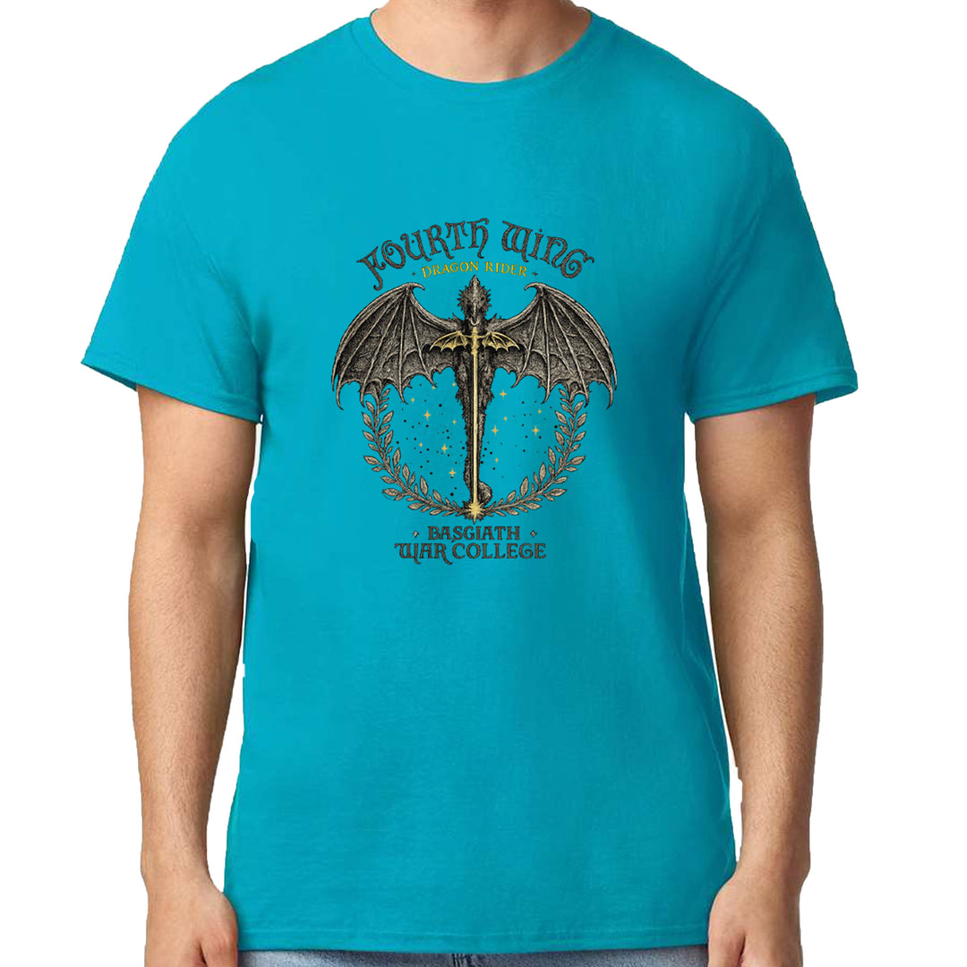 Fourth Wing Dragon Rider Vintage Basgiath War College Mens T-shirt Teal