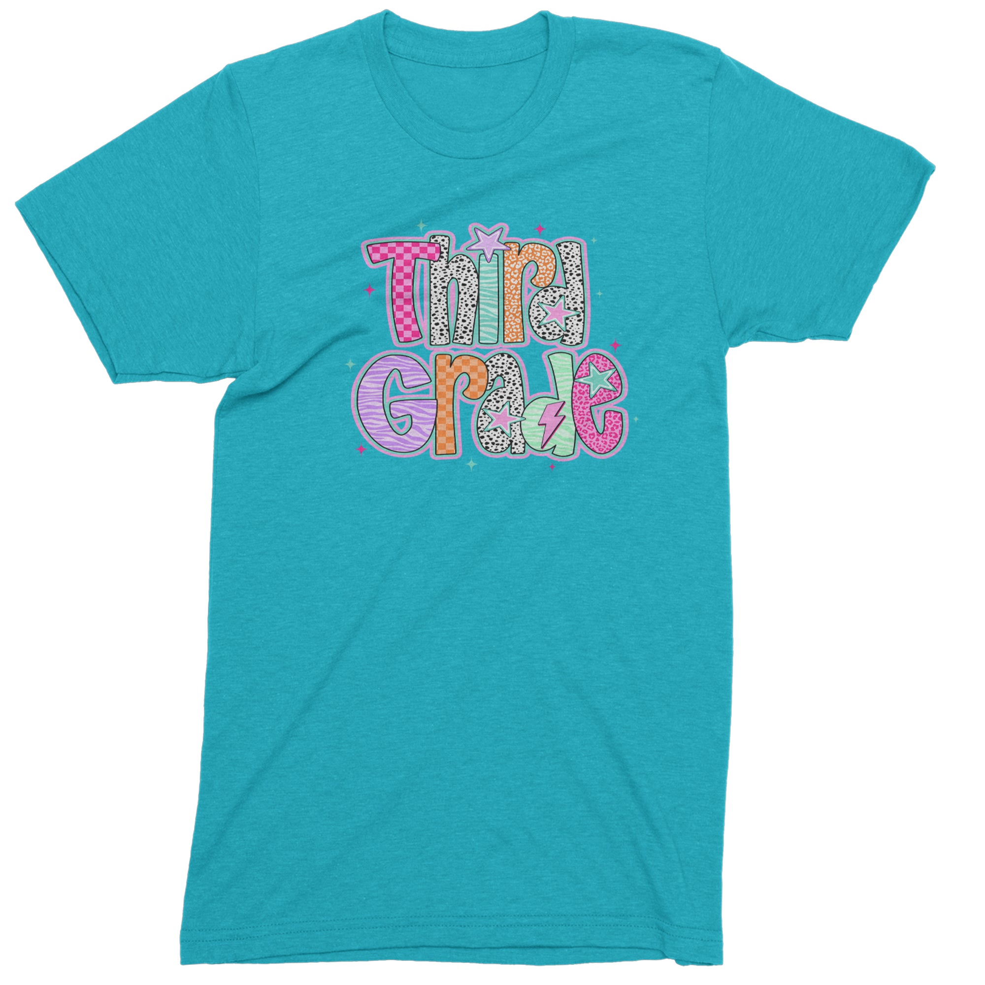 Third Grade Thunder Colorful Back to School Men's T-shirt Teal