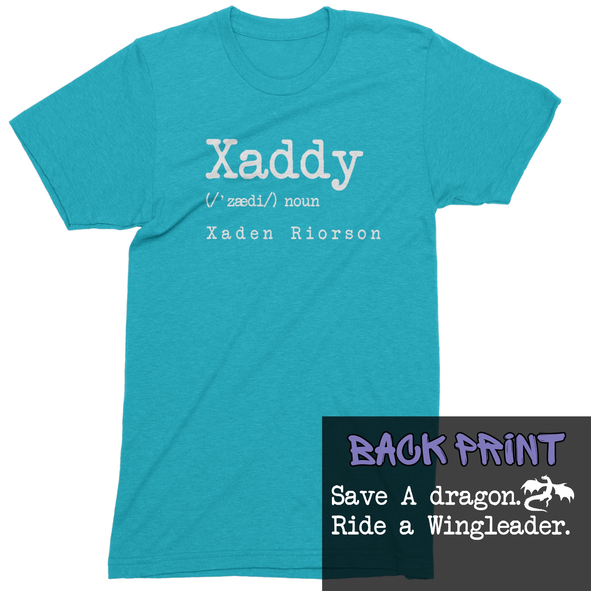 Xaddy Save A Dragon Ride A Wingleader Mens T-shirt Teal