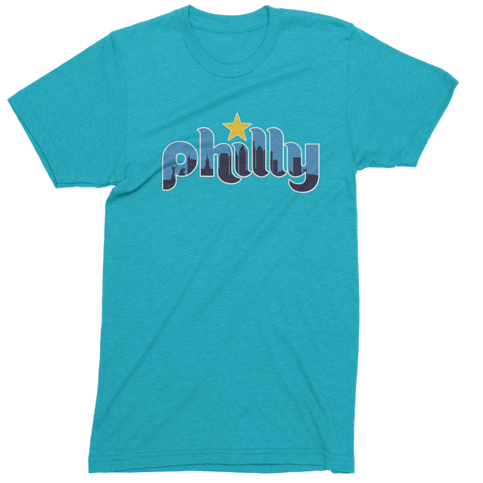 Skyline Philly Philadelphia Men's T-shirt Teal