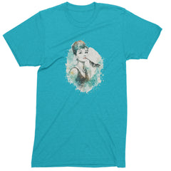 Mrs. Herpburn Iconic Watercolors Mens T-shirt Teal