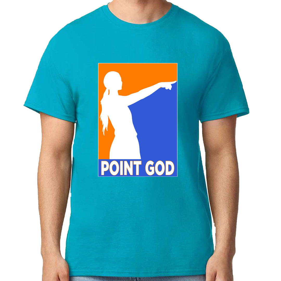 Point God Cunningham Basketball Pointing Meme  Mens T-shirt Teal