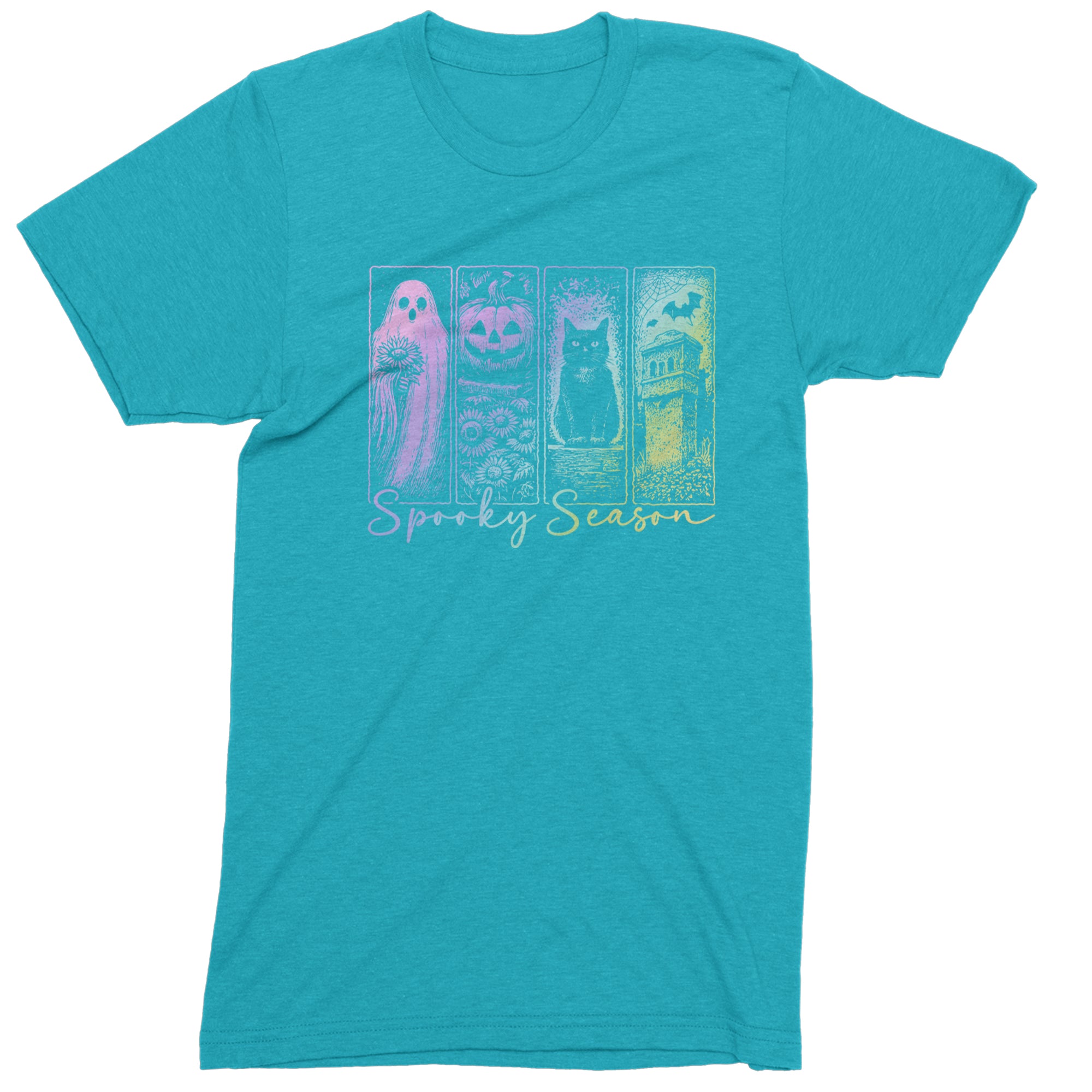 Spooky Season Cute Pastel Halloween Design Mens T-shirt Teal