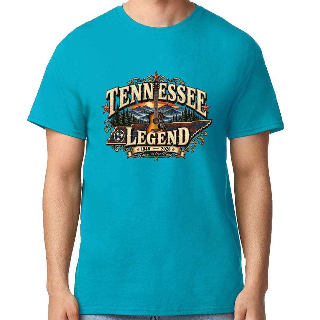 Tennessee Legend Country Music Dolly Mens T-shirt Teal