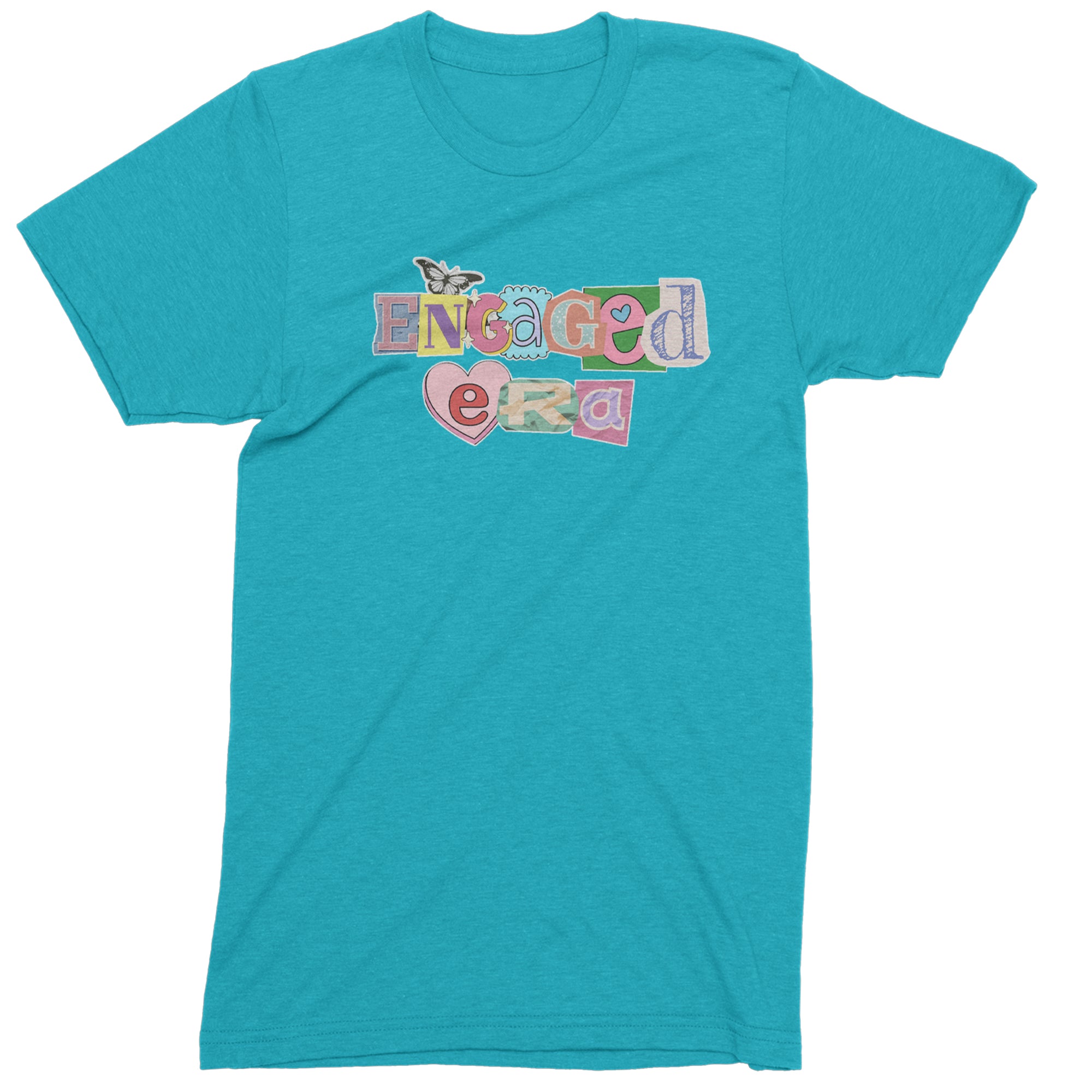 Engaged Era Aesthetic Retro Collage Design Mens T-shirt Teal