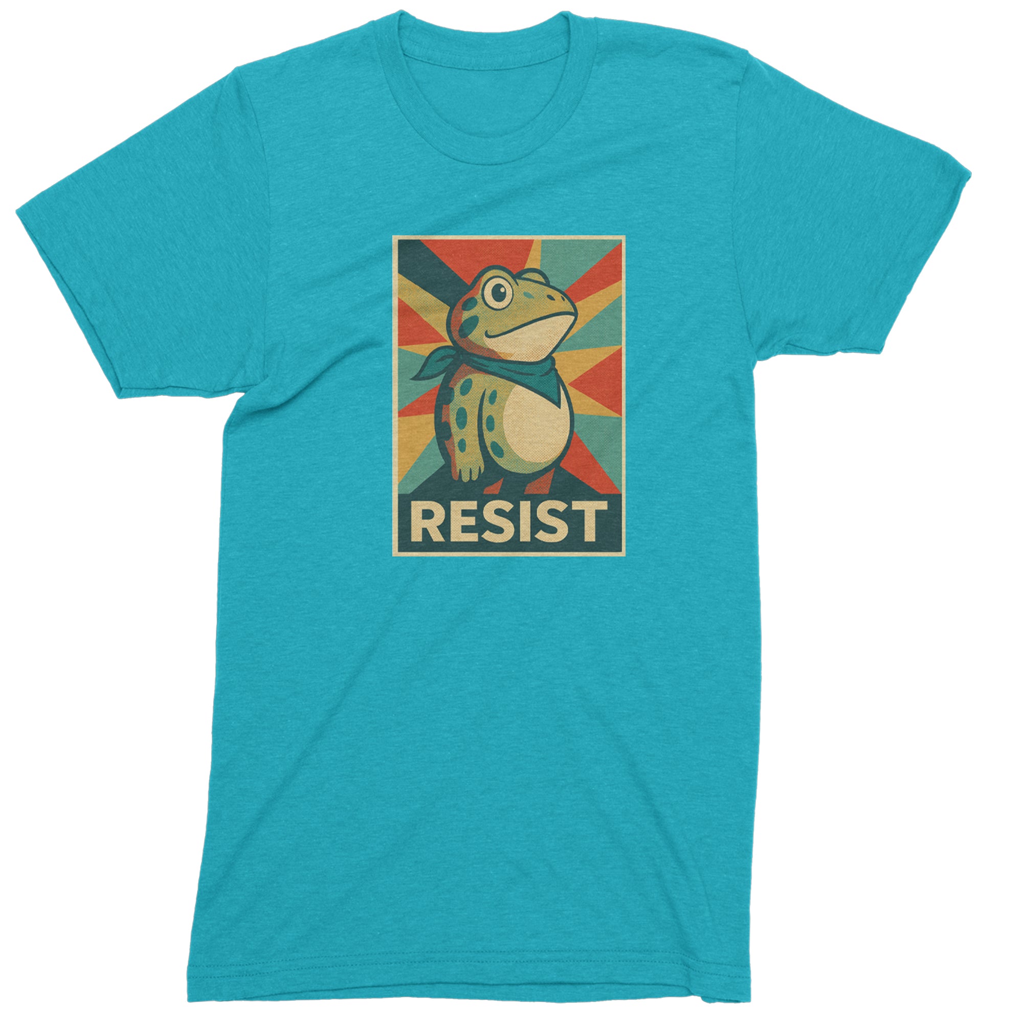 Resist Portland Protest Frog Mens T-shirt Teal