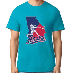 Atlanta Georgia Batter Up Mens T-shirt Teal