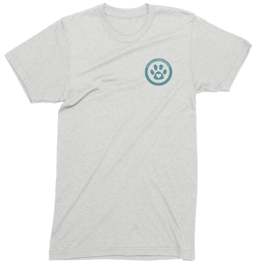 TLC To Love a Canine Dog Rescue Teal Mens T-shirt White