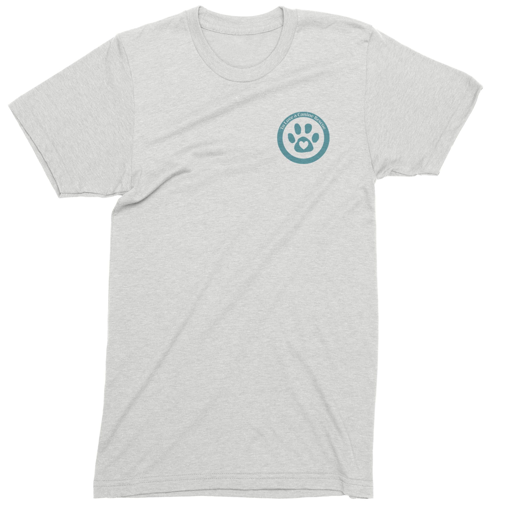TLC To Love a Canine Dog Rescue Teal Mens T-shirt White