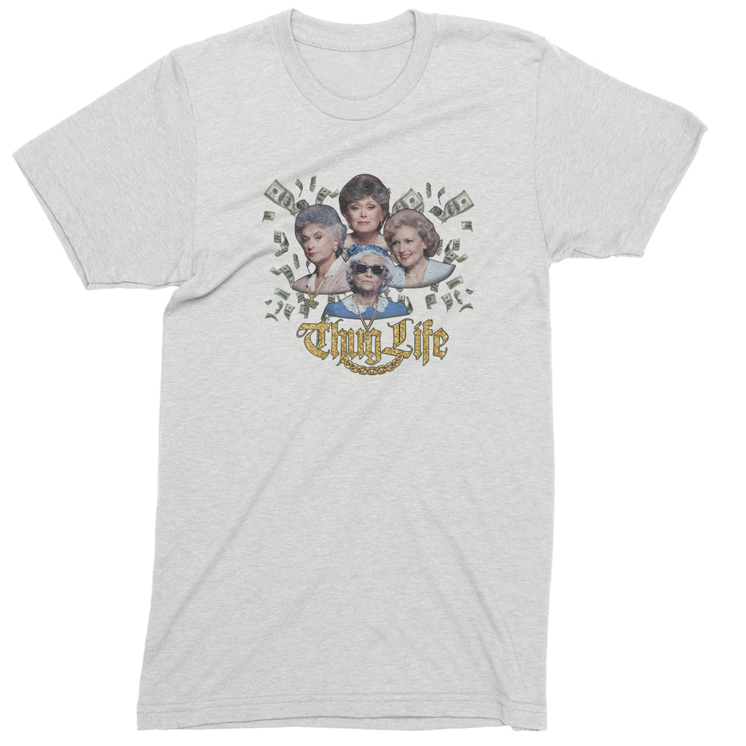 Golden Chain Thug Life Girls Mens T-shirt White