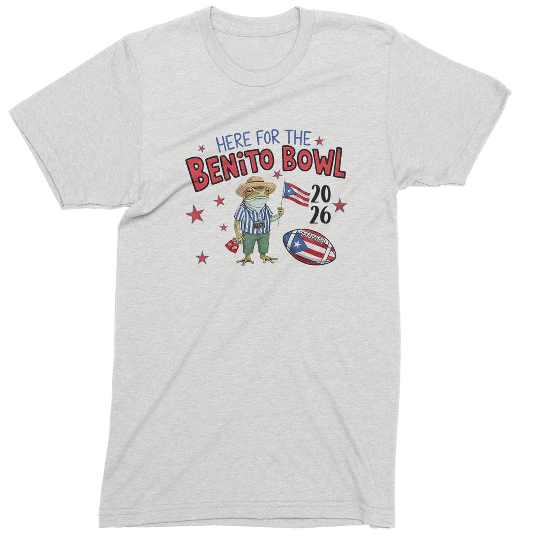 Frog Here for the Benito Bowl Football Mens T-shirt White