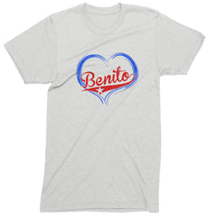 Benito Heart Puerto Rico Mens T-shirt White