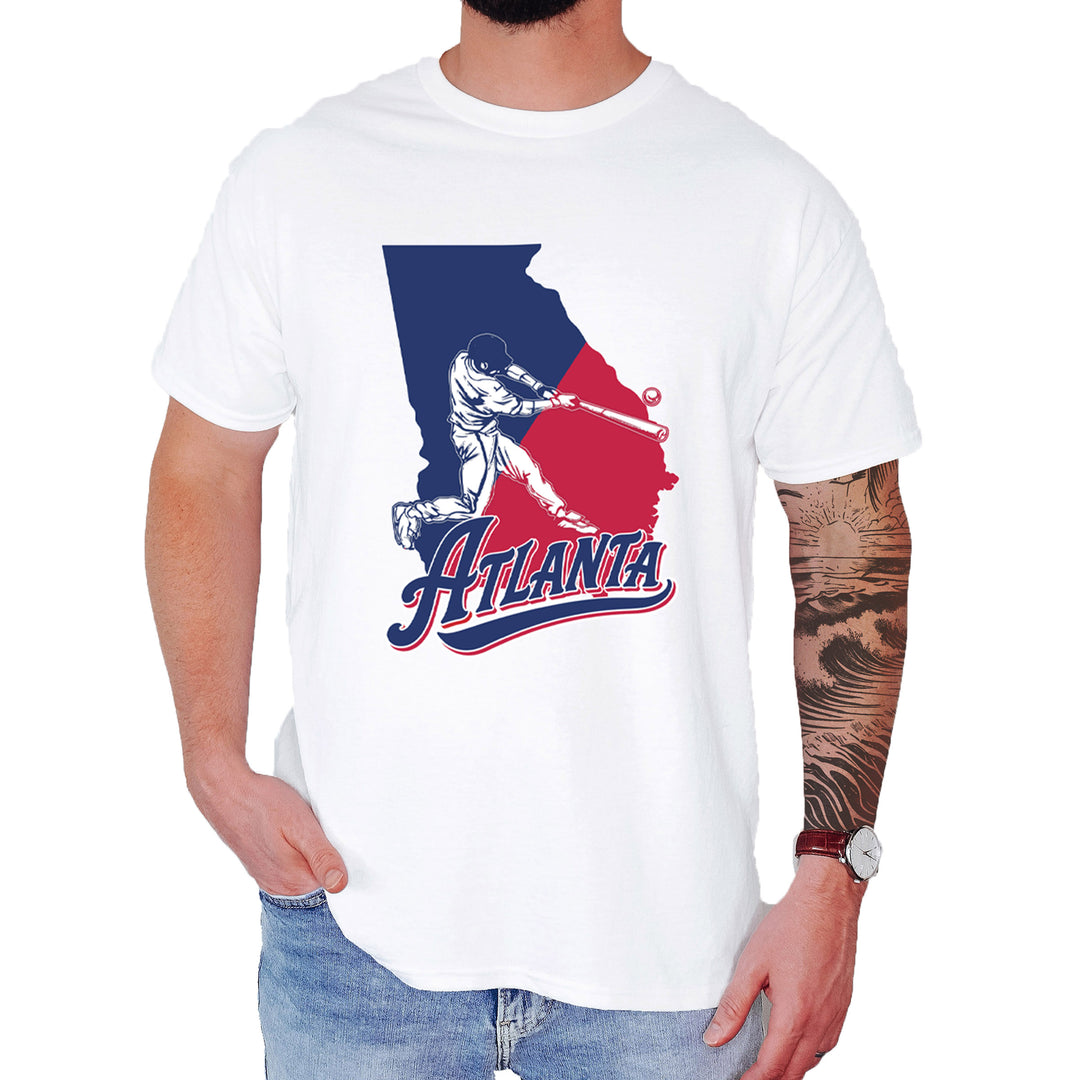 Atlanta Georgia Batter Up Mens T-shirt White