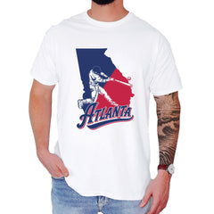 Atlanta Georgia Batter Up Mens T-shirt White