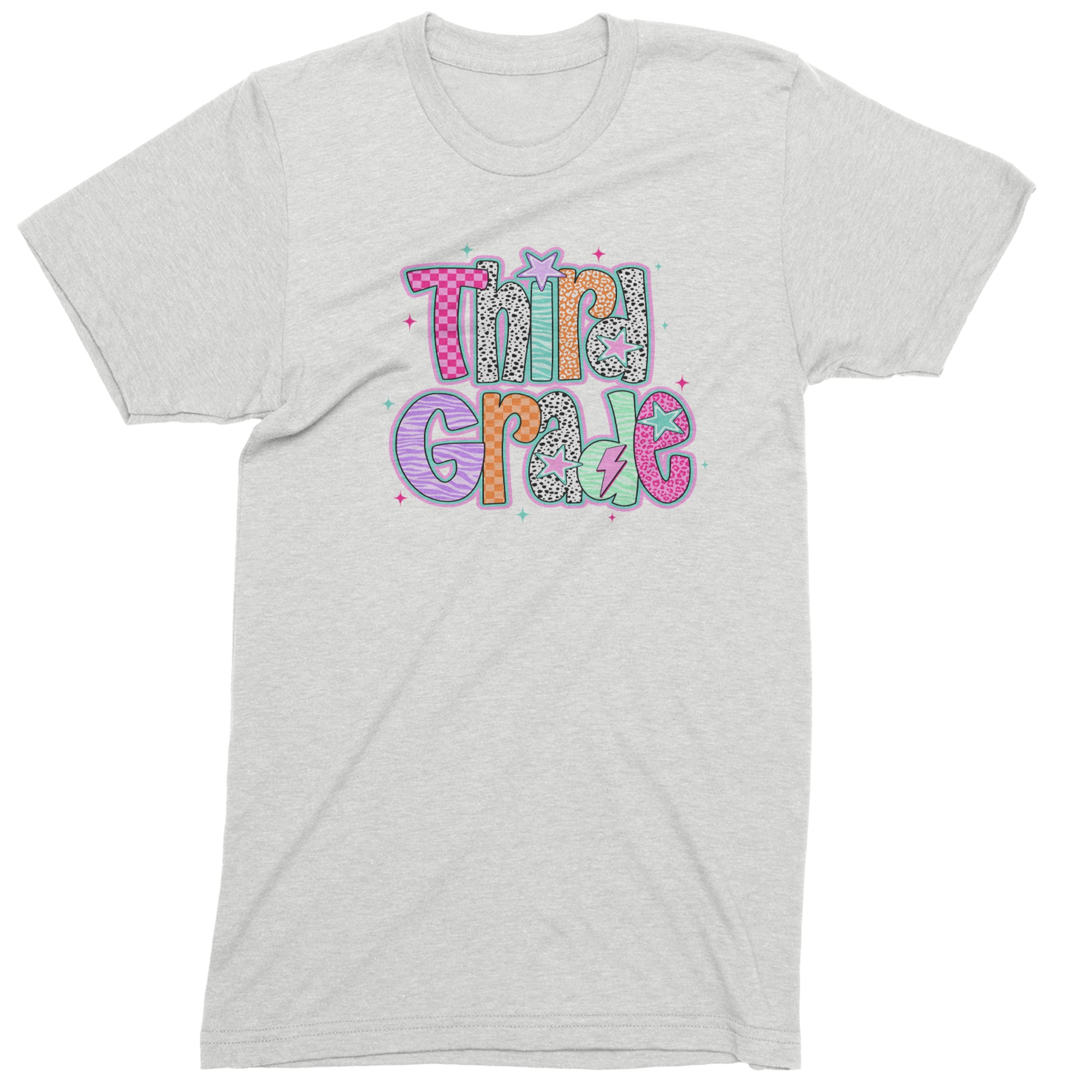 Third Grade Thunder Colorful Back to School Men's T-shirt White