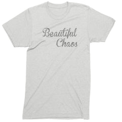 Beautiful Chaos Glitter Music Festival Mens T-shirt White