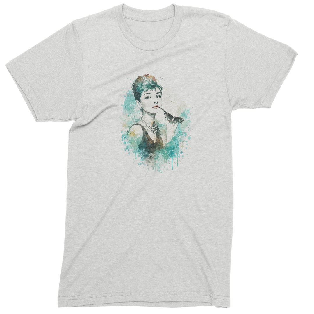 Mrs. Herpburn Iconic Watercolors Mens T-shirt White