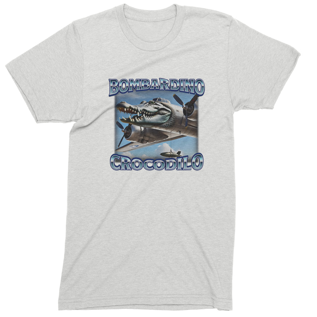 Bombardino Crocodilo Brainrot Men's T-shirt White
