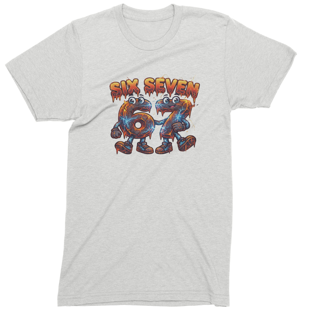 67 Lava Lightning Six Seven Meme Mens T-shirt White