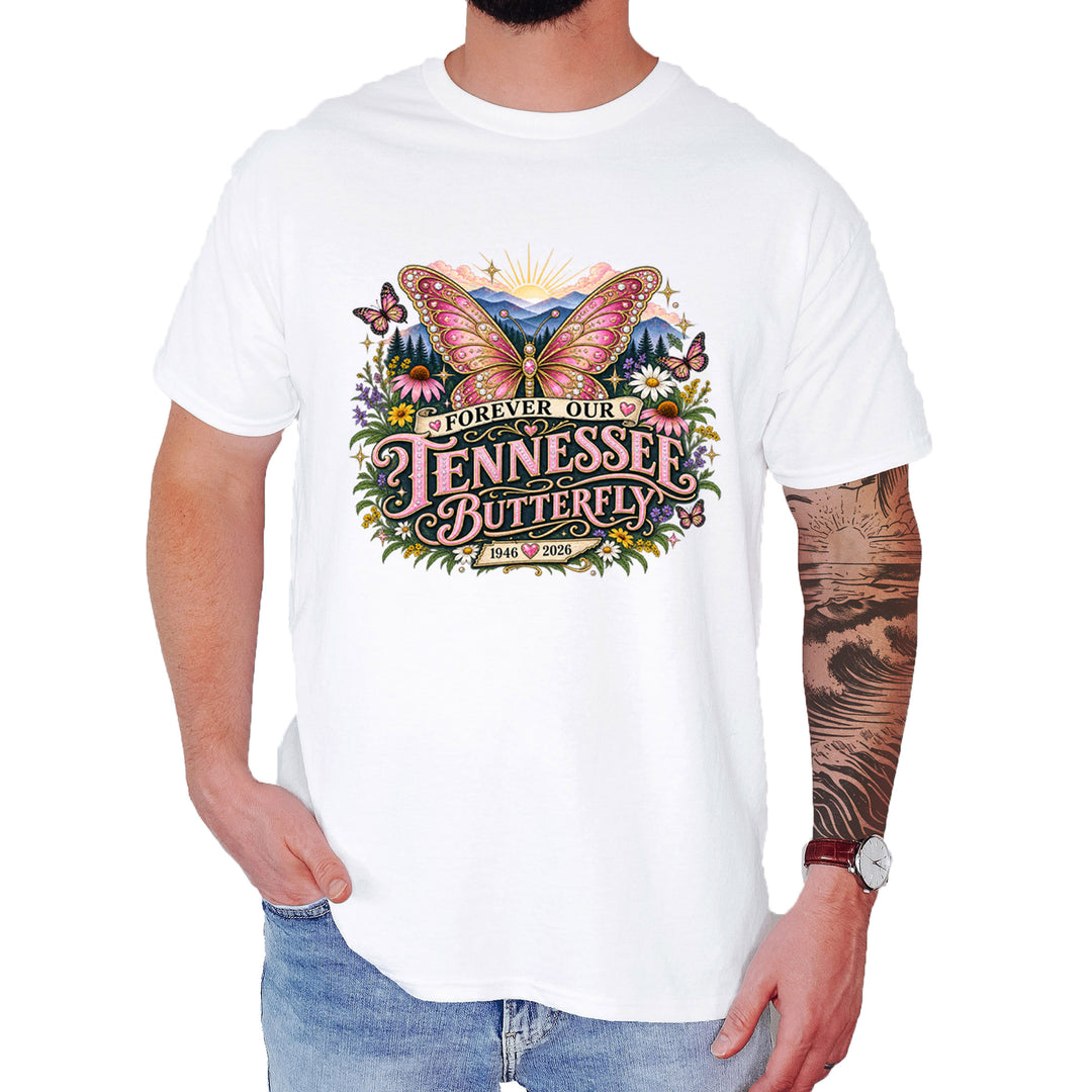 Forever Our Tennessee Butterfly Dolly Mens T-shirt White