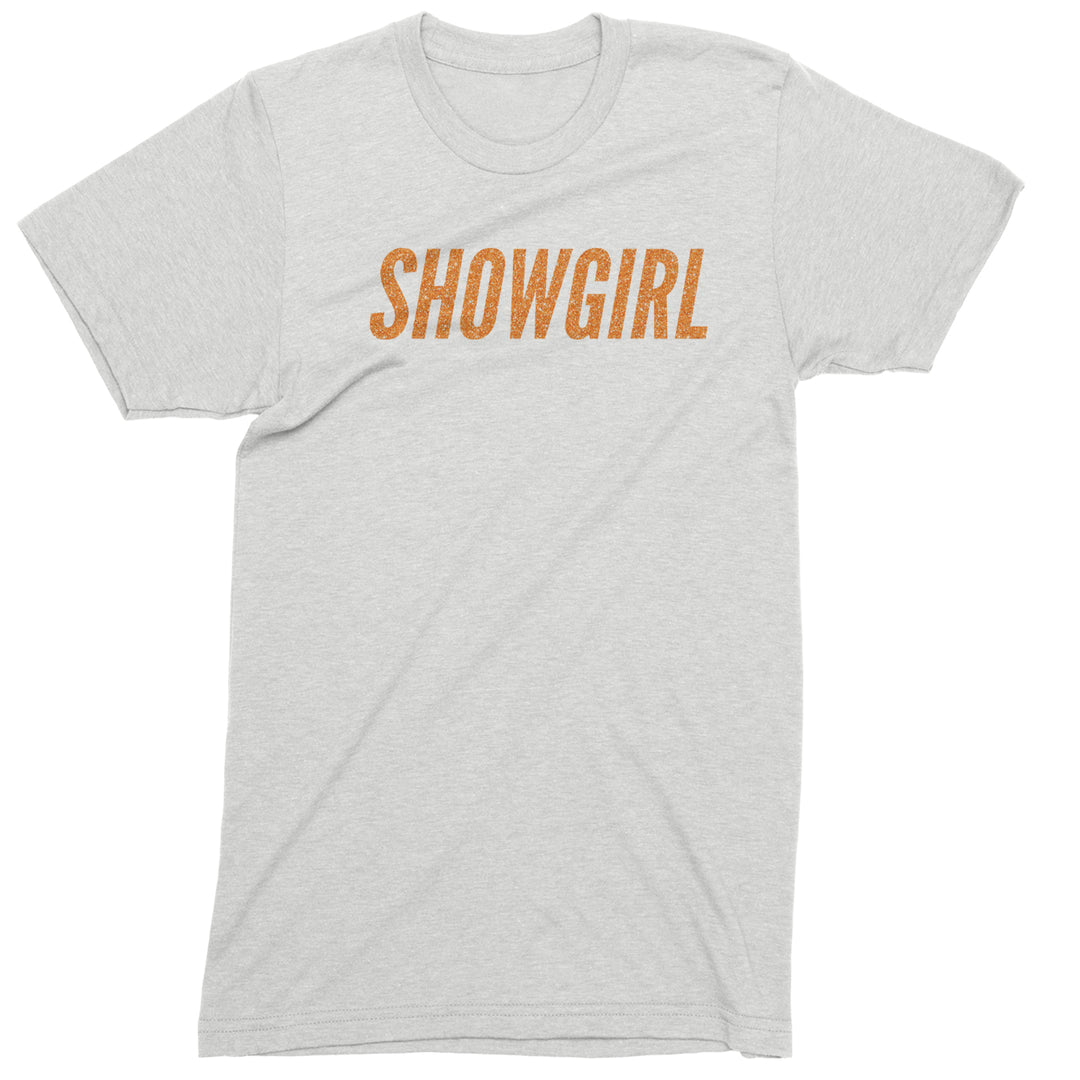 Showgirl Orange Glitter Mens T-shirt White