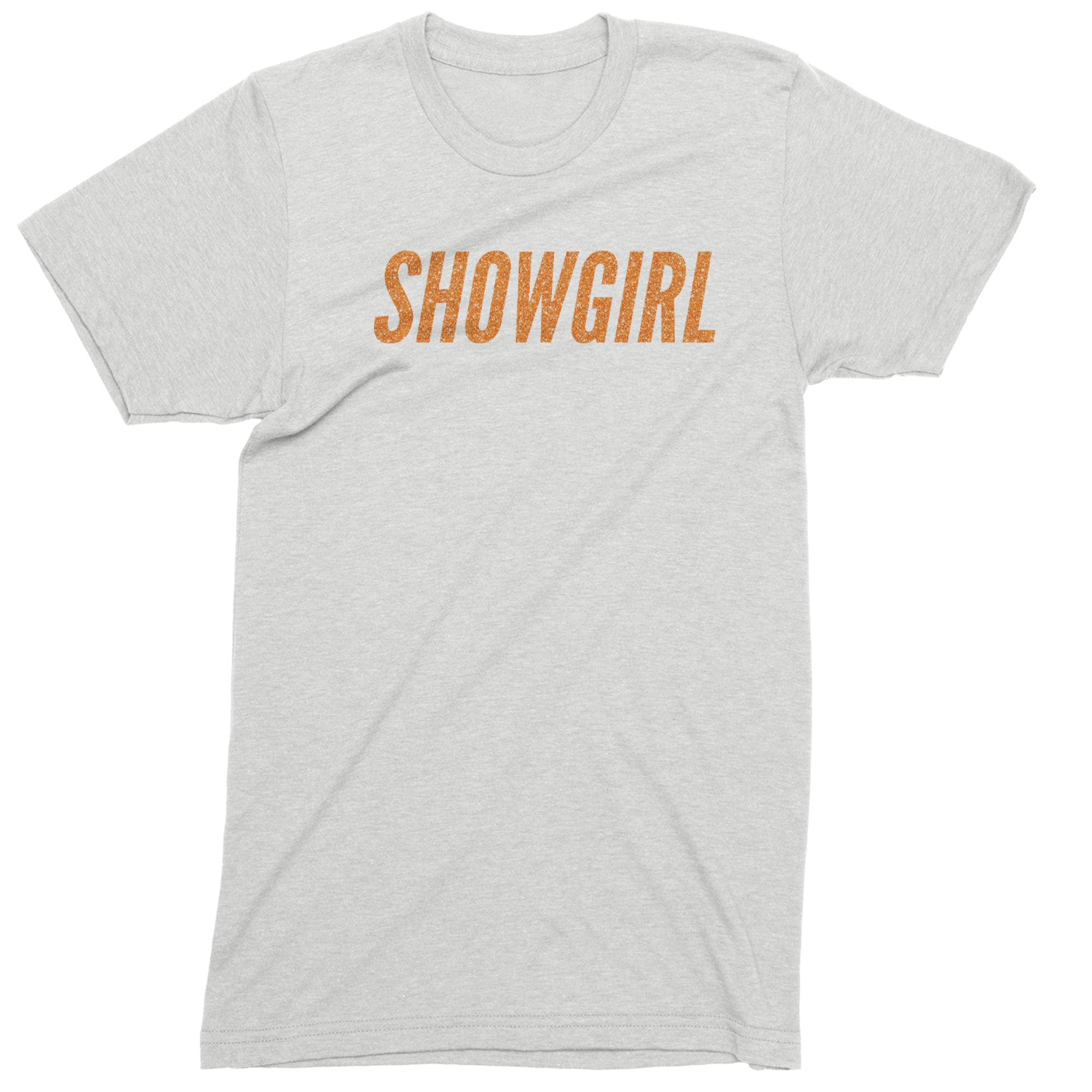 Showgirl Orange Glitter Mens T-shirt White